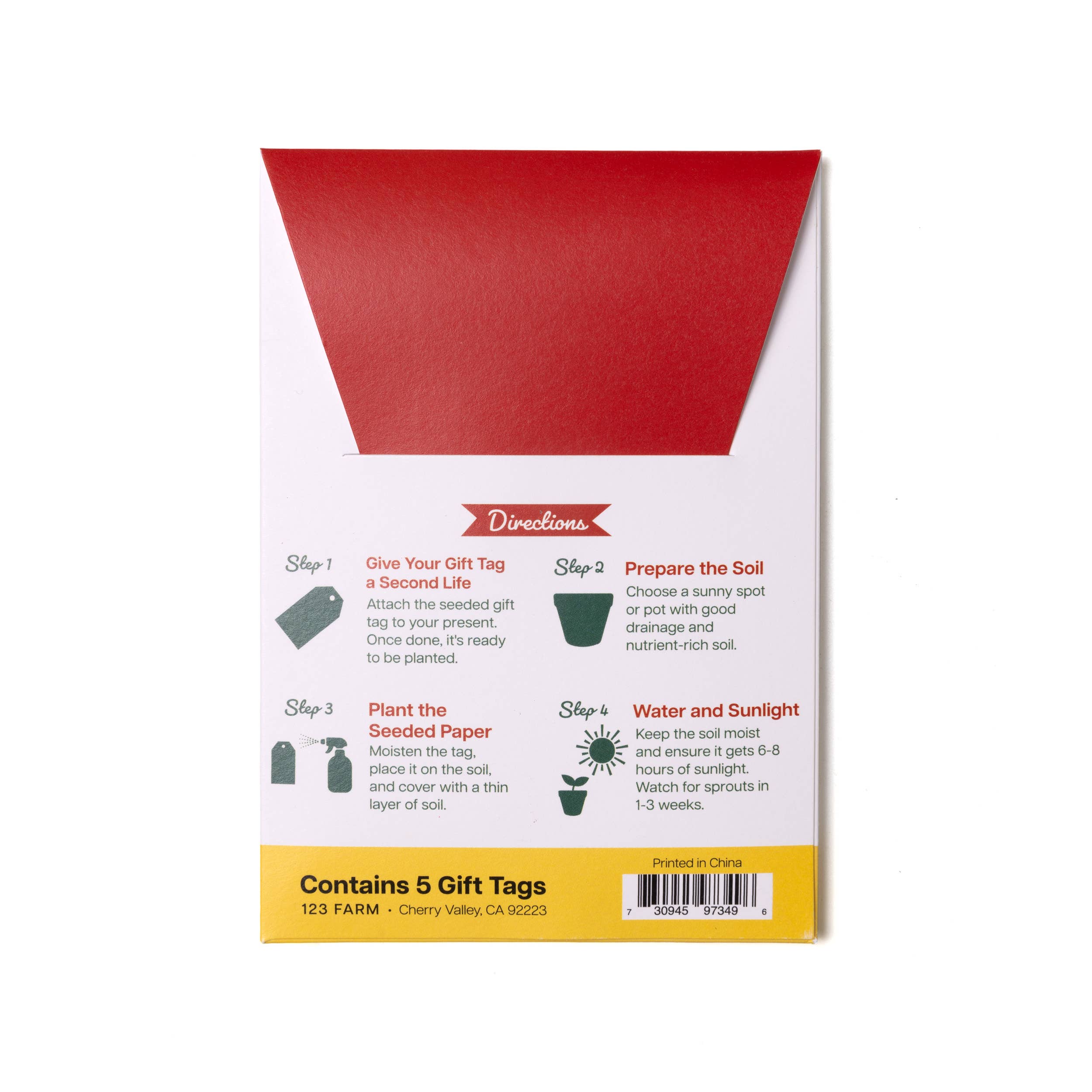 Plantable Seed Gift Tags - Vintage Seed Design, 5 Gift Tags: Daisies