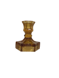 Amber Glass Candle Stick Holders