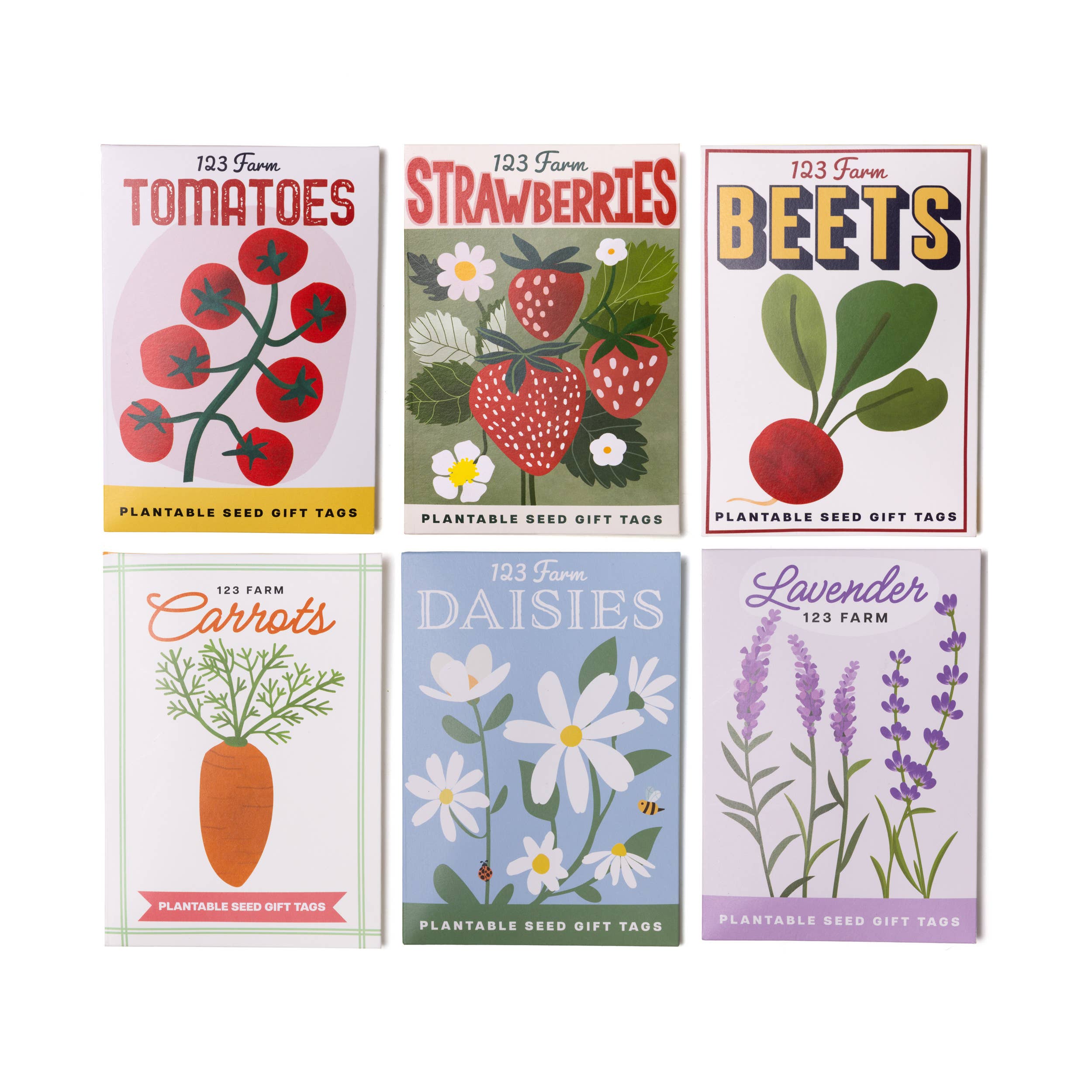 Plantable Seed Gift Tags - Vintage Seed Design, 5 Gift Tags: Daisies